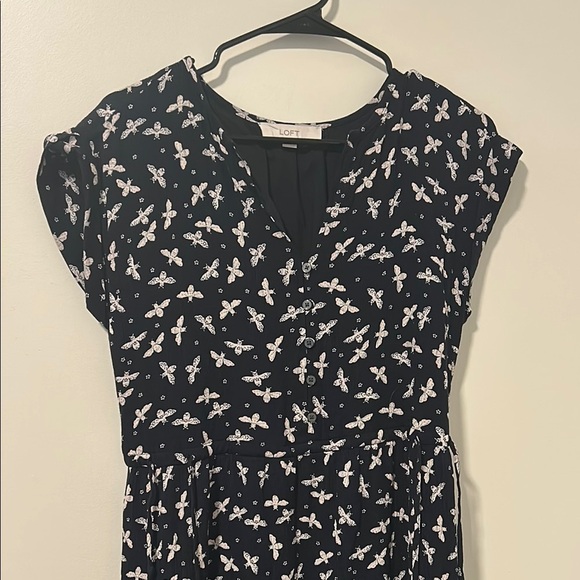 Loft Ann Taylor Dragonfly Novelty Print Maxi Dress Size XXS - Picture 1 of 6
